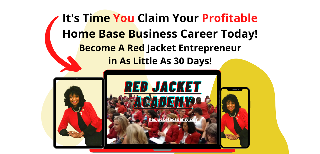 Women wearing red jackets; red jacket academy for women entrepreneurs; annie eure